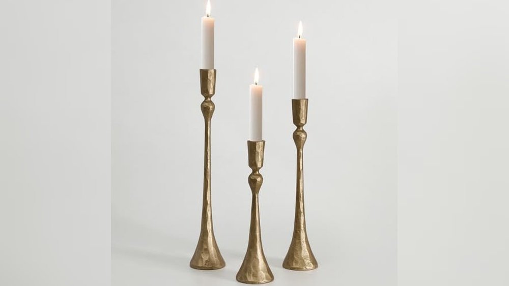Vintage Cast Iron Candle Holders: Elegant Decor for Weddings and Home